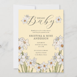 Invitación Baby Shower All in One Yellow Spring Hello