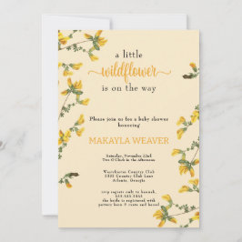 Invitación Baby Shower amarillo de Boho Flor silvestre