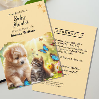 Invitación Baby Shower amarillo personalizado personalizado p