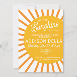 Invitación Baby Shower amarillo sunshine