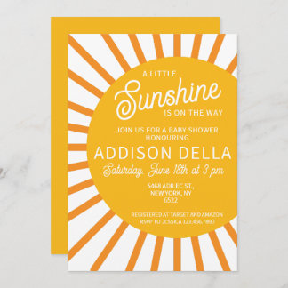 Invitación Baby Shower amarillo sunshine