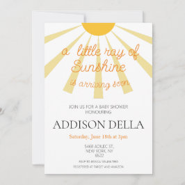 Invitación Baby Shower amarillo sunshine