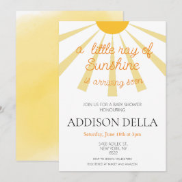 Invitación Baby Shower amarillo sunshine