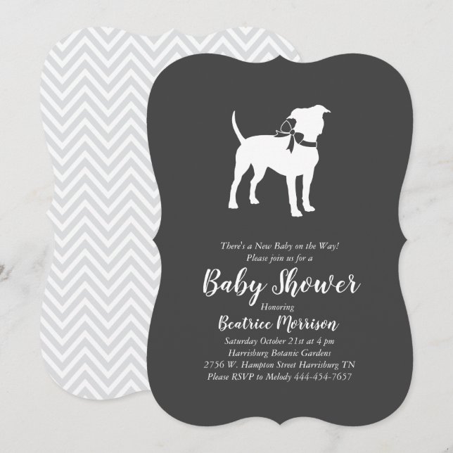 Invitación Baby Shower American Staffordshire Terrier Dog (Anverso / Reverso)