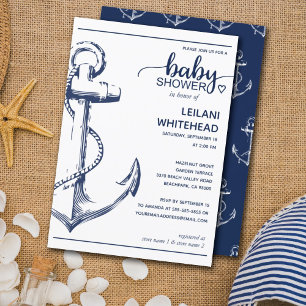 Invitación Baby Shower Anchor de la Armada Náutica