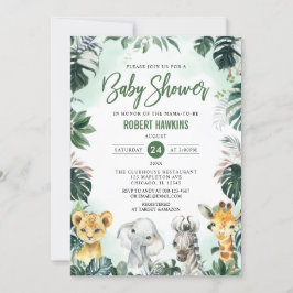 Invitación Baby Shower: Animal Safari Boy