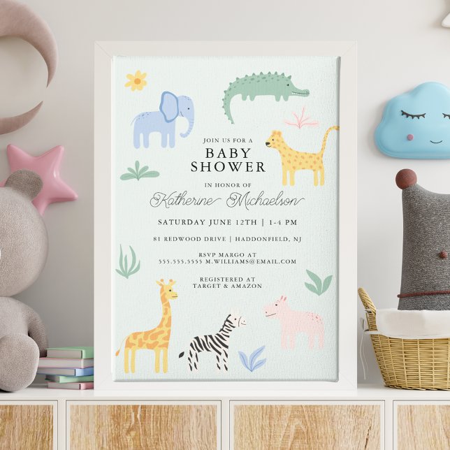 Invitación BABY SHOWER | Animales animales salvajes (Subido por el creador)