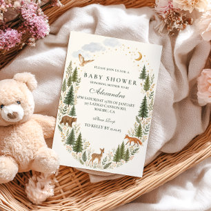 Invitación Baby Shower Animales del Bosque