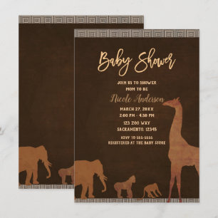 Invitación Baby Shower: Animales del Zoológico de la Selva Sa