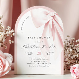 Invitación Baby Shower Arch Pink Bow