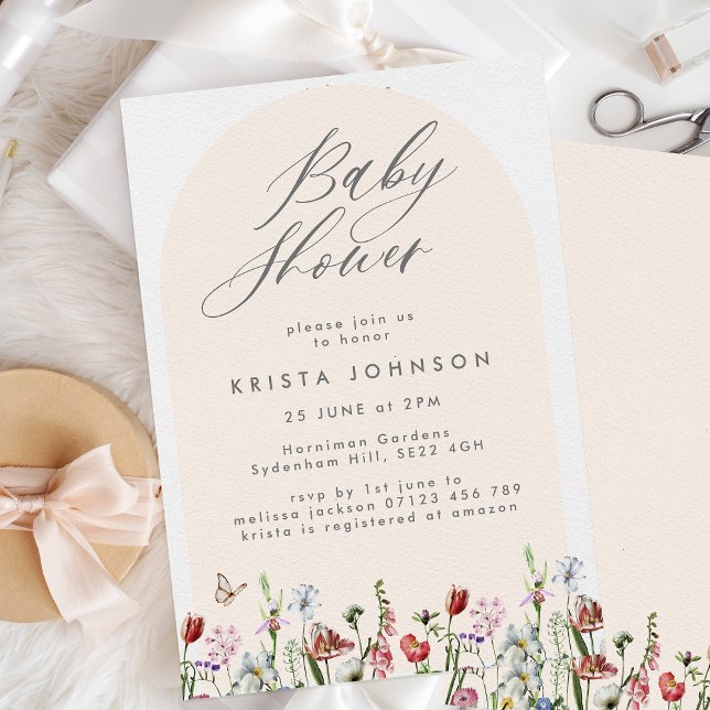 Invitación Baby Shower Arch & Wild Flowers (Subido por el creador)