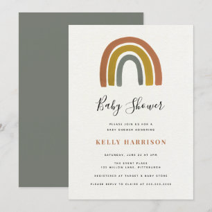 Invitación Baby Shower arcoiris