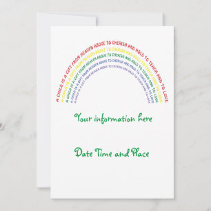 Invitación Baby Shower arcoiris