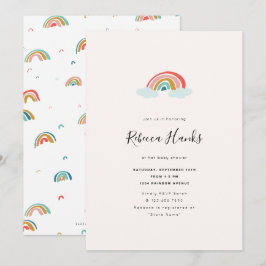 Invitación Baby Shower arcoiris