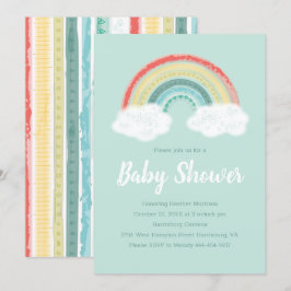 Invitación Baby Shower arcoiris