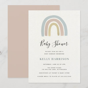 Invitación Baby Shower arcoiris