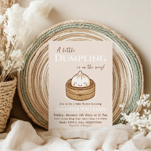 Invitación Baby Shower Asiático de Niño/a Pequeño Dumpling