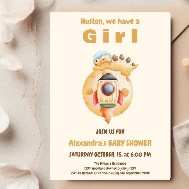 Invitación Baby Shower Astronauta Dinosaur (Subido por el creador)