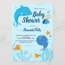 Baby Shower azul bajo el mar para niño