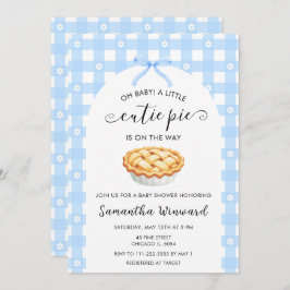 Invitación Baby Shower Azul Coqueta Pastelito