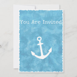 Invitación Baby Shower azul de ancla nautica