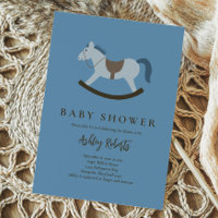 Baby Shower azul de caballo de roca