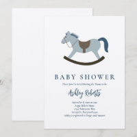 Baby Shower azul de caballo de roca