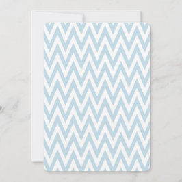 Invitación Baby Shower azul de cherón blanco