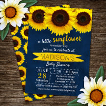 Baby Shower azul de la Marina del Pequeño Girasol