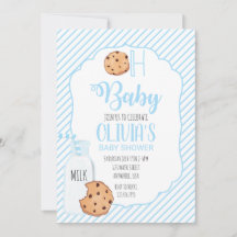 Baby Shower azul de leche y cookies