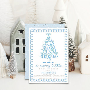 Invitación Baby Shower azul de Merry Little Christmas Tree
