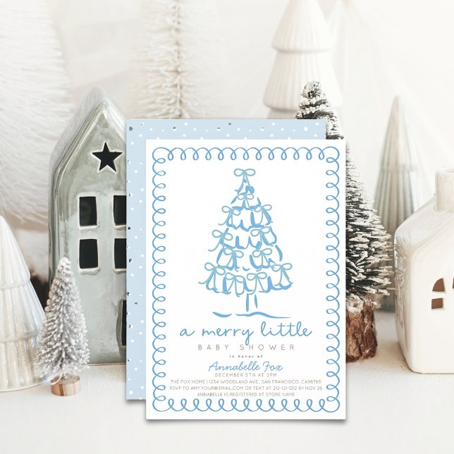 Invitación Baby Shower azul de Merry Little Christmas Tree (Subido por el creador)