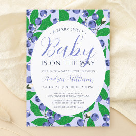Invitación Baby Shower azul dulce Blueberry