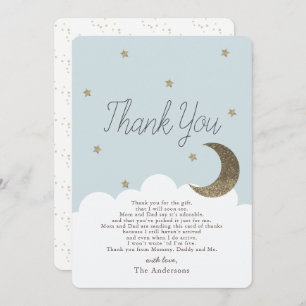 Invitación Baby Shower azul moon Stars & Crecsent