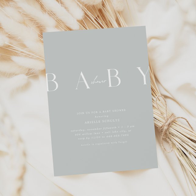 Invitación Baby Shower azul pálido ultra moderno (Subido por el creador)