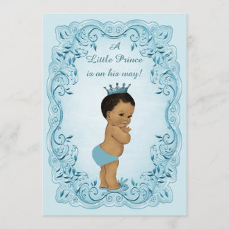 Invitación Baby Shower Azul Príncipe de la Vintage