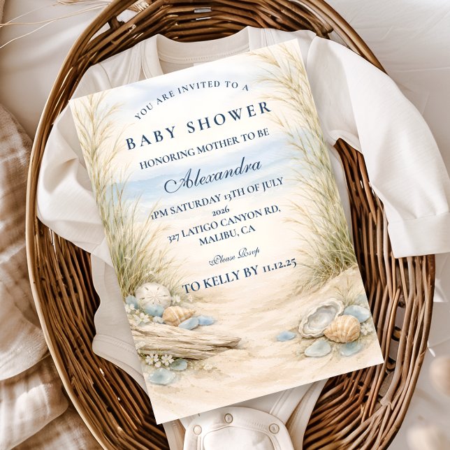 Invitación Baby Shower Azul Suave Costero (Subido por el creador)