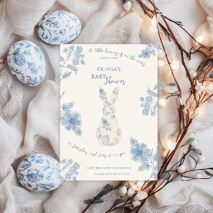 Invitación Baby Shower azul toile Easter