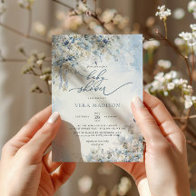 Baby Shower azul turbio de invierno de nieve