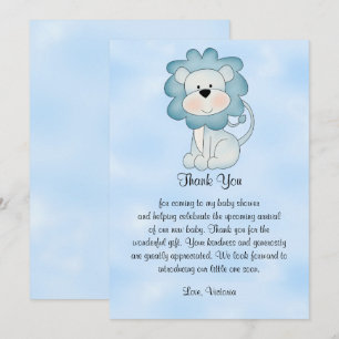 Invitación Baby Shower Baby Boy Blue Lion
