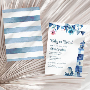 Invitación Baby Shower "Baby on Board" de la Marina Cute