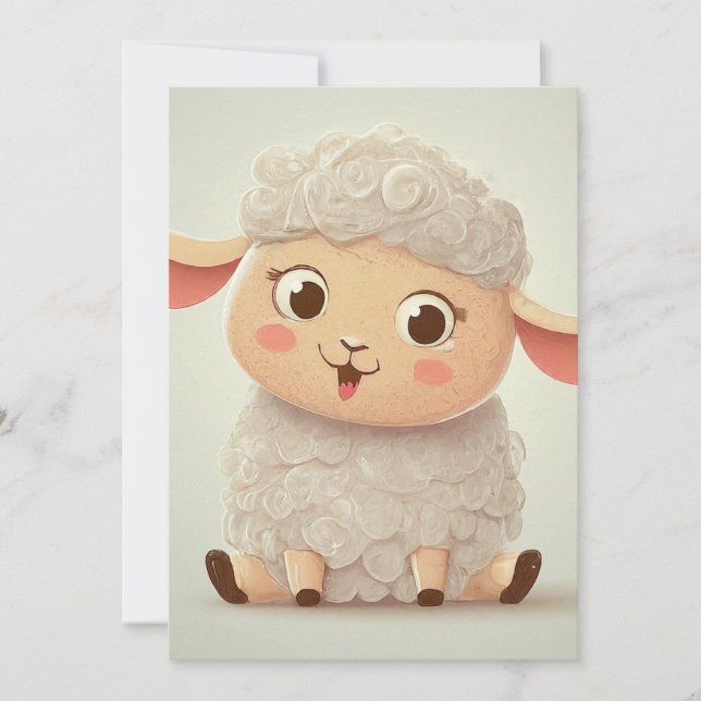 Invitación Baby Shower Baby Sheep Blank (Anverso)