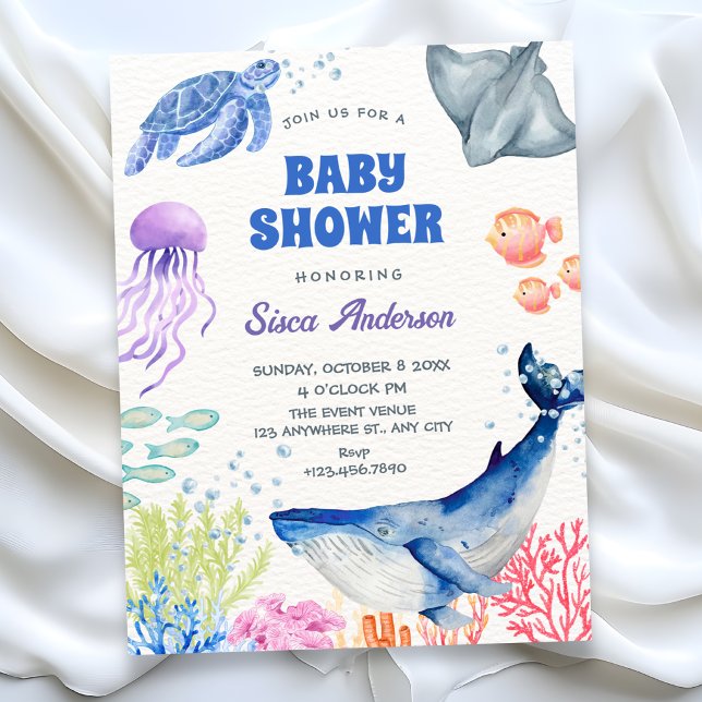 Invitación Baby shower bajo el mar (Subido por el creador)