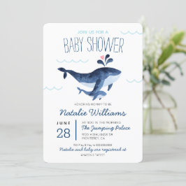Invitación Baby Shower: ballenas náuticas bajo el mar