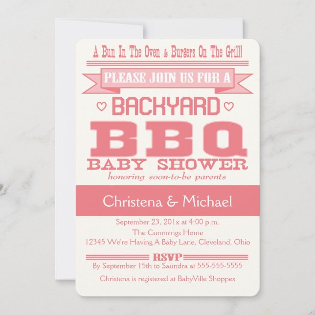 Invitación Baby Shower BBBQ Bink Baby (Anverso)