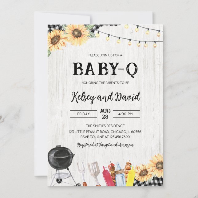 Invitación Baby Shower BBQ (Anverso)