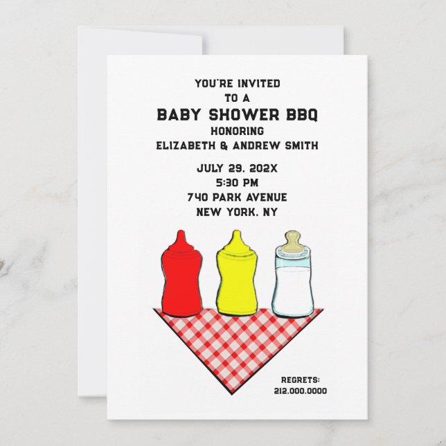 Invitación Baby Shower BBQ (Anverso)