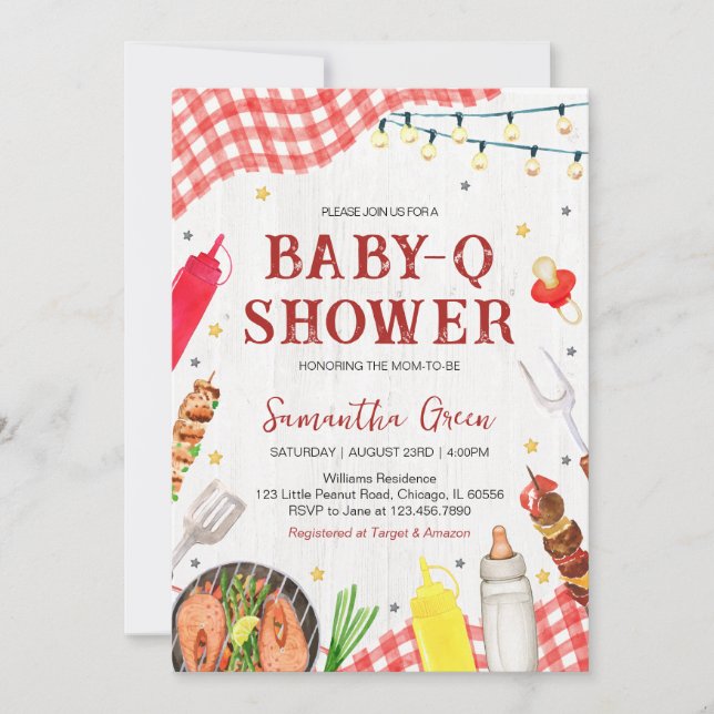 Invitación Baby Shower BBQ (Anverso)
