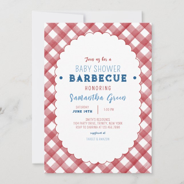 Invitación Baby Shower BBQ (Anverso)