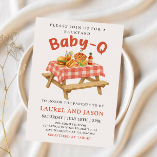 Invitación Baby Shower BBQ Baby-Q Backyard
